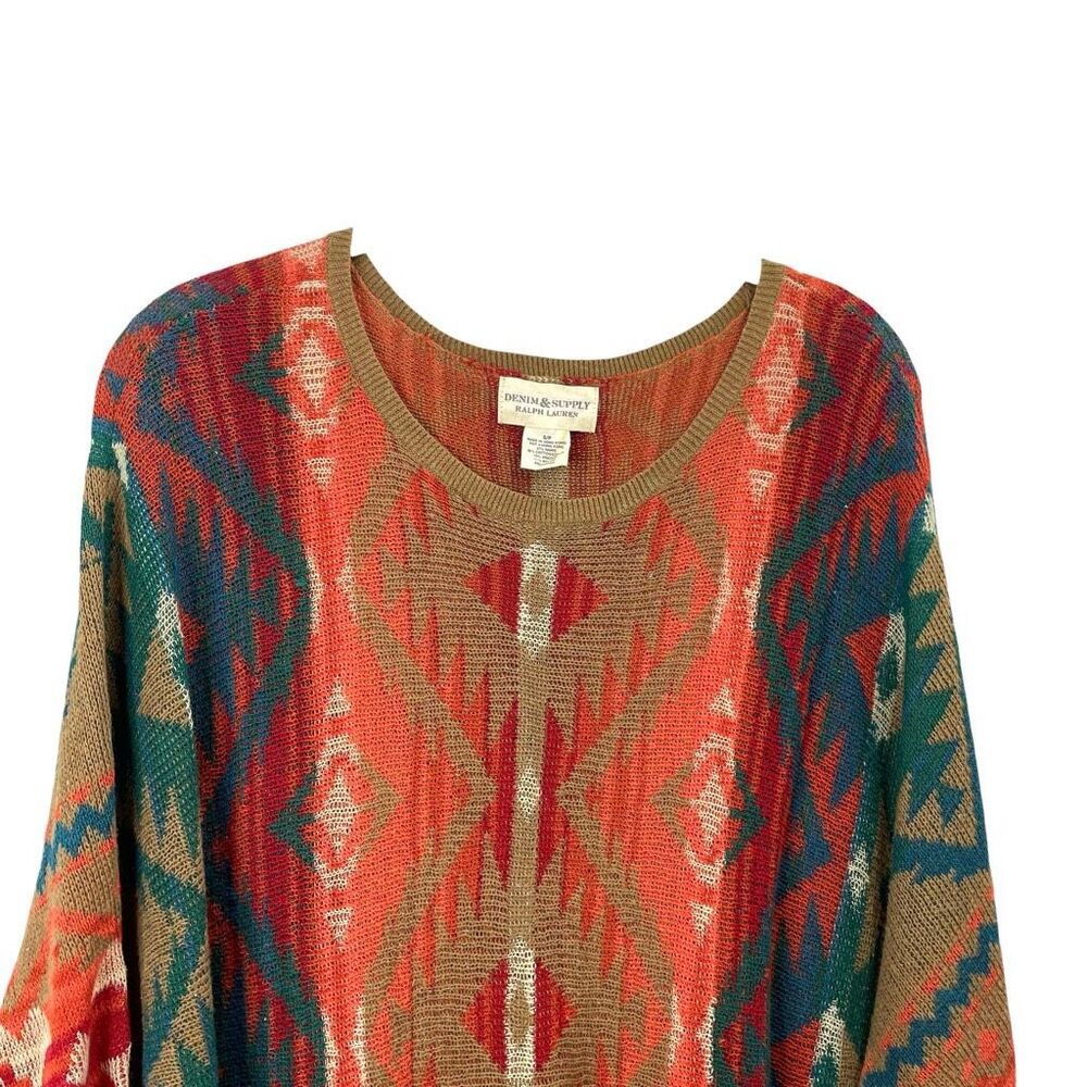 Denim & Supply Ralph Lauren aztec western geometric print sweater top Size S box - Picture 3 of 7